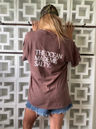 Hibiscus OMMS Oversized Tee-Chestnut/Pink