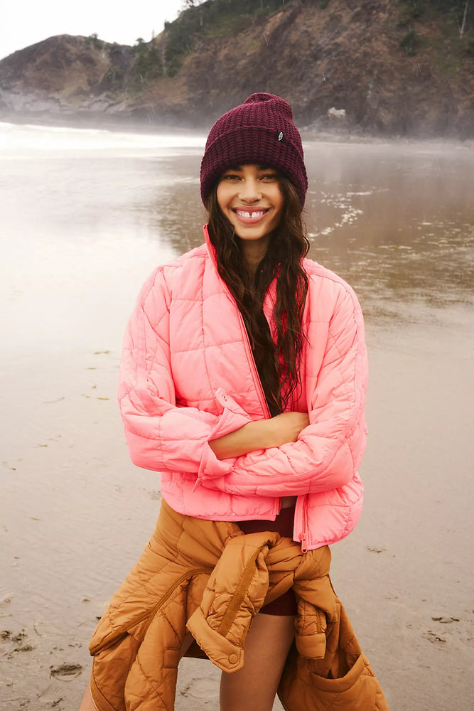 FREE PEOPLE Pippa packable puffer jacket-Neon Coral
