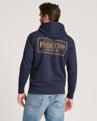 PENDLETON Heritage Logo Hoodie - Navy Blazer/Gold