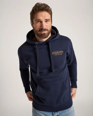 PENDLETON Heritage Logo Hoodie - Navy Blazer/Gold