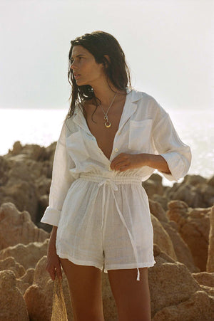 VITAMIN A The Getaway Romper- White