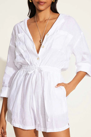 VITAMIN A The Getaway Romper- White