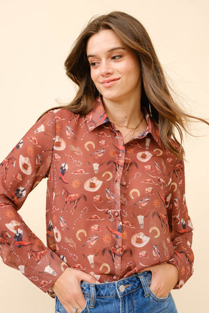 Russet Western Long Sleeve Shirt