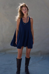 FREE PEOPLE Pina Colada Tunic Dress-Navy