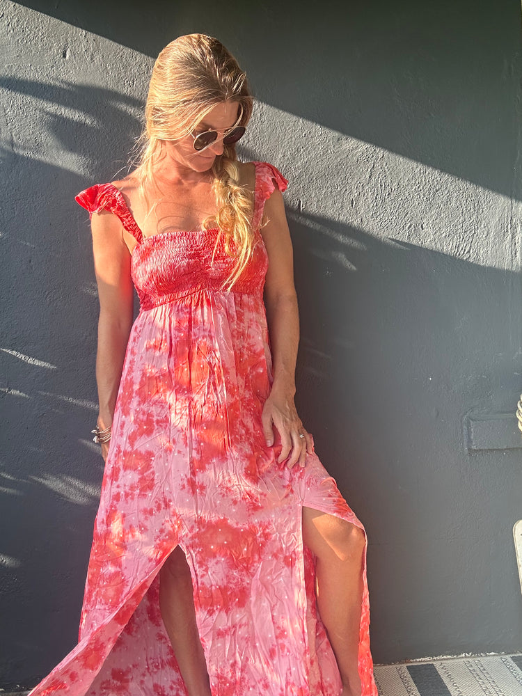 TIARE Hawaii Hollie maxi dress-Batik Ditsy Dots Red