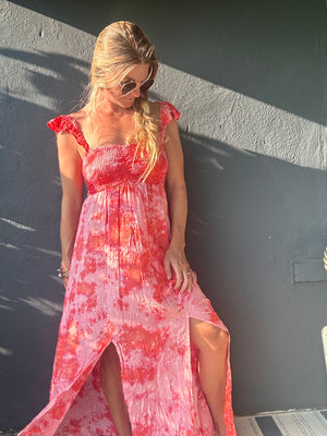 TIARE Hawaii Hollie maxi dress-Batik Ditsy Dots Red