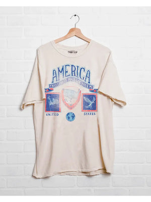 America Patch Thrifted tee