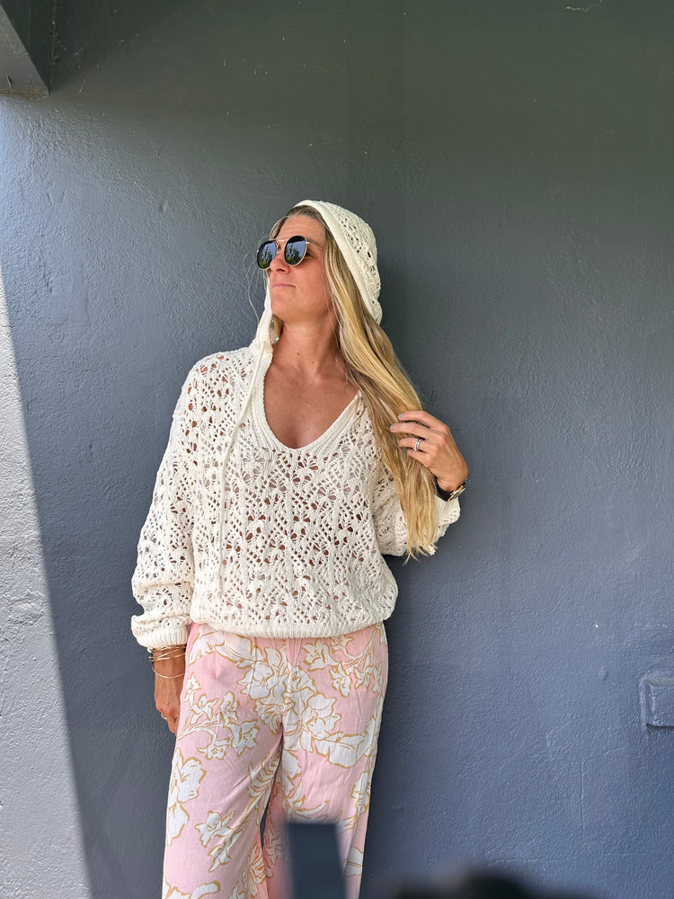 Alexis hooded crochet sweater