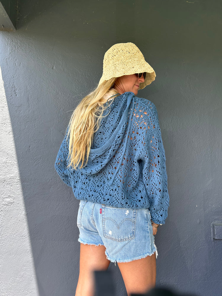 Alexis hooded crochet sweater