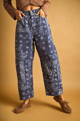 Navy Paisley Print Pants - Apres Sea Ranch Pants
