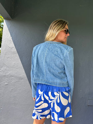 Braided denim jacket