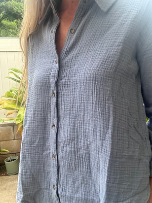 Coconut Grove crinkle gauze shirt