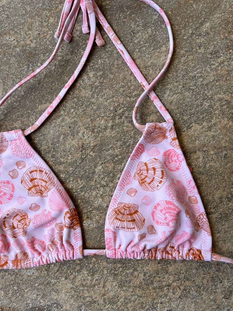 Shell Print split halter bikini top