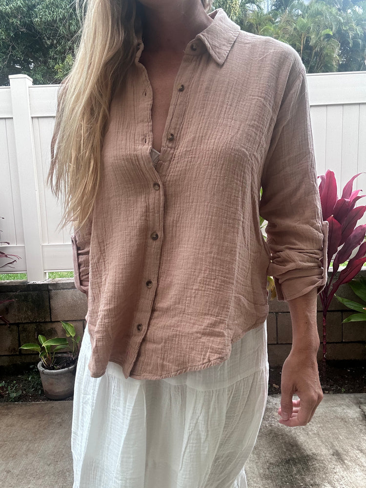 Coconut Grove crinkle gauze shirt