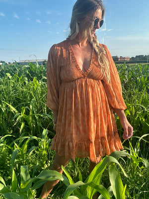 Orange Bliss long sleeve dress