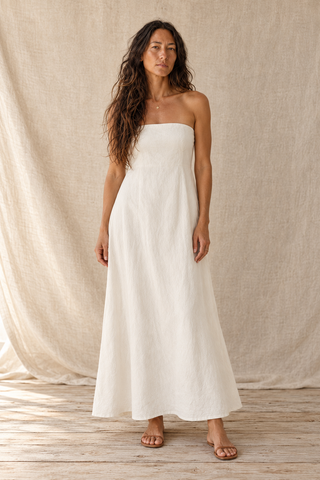 The Coastal Escape Strapless Maxi - Khaki