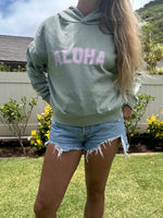 College of Aloha washed Sunday hoodie-Sage