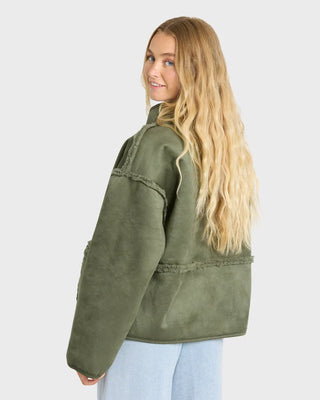 BILLABONG Camper Reversible Fleece Jacket in Canteen