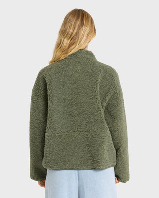 BILLABONG Camper Reversible Fleece Jacket in Canteen