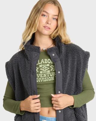 BILLABONG Waver Fleece Vest in Black Sands