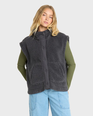 BILLABONG Waver Fleece Vest in Black Sands