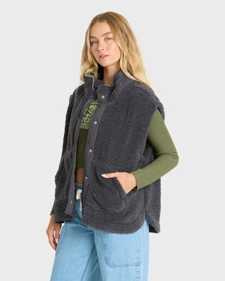 BILLABONG Waver Fleece Vest in Black Sands