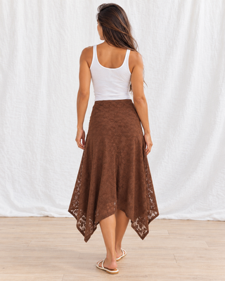 Free Spirit Lace Skirt - Brown