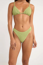 RHYTHM Isla Rib skimpy bikini bottom-Fern