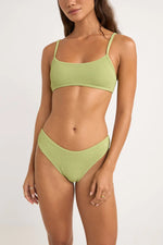 RHYTHM Isla Rib crop bikini top-Fern