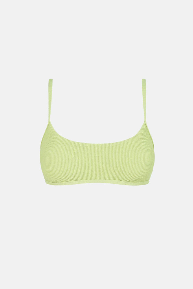 RHYTHM Isla Rib crop bikini top-Fern