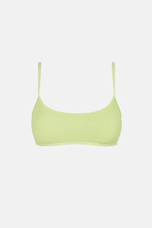 RHYTHM Isla Rib crop bikini top-Fern