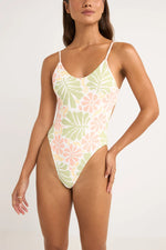 RHYTHM Marloe Floral tie back minimal one piece swimsuit