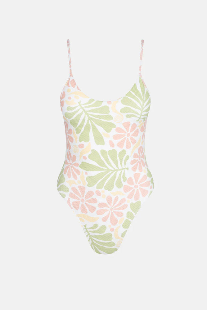 RHYTHM Marloe Floral tie back minimal one piece swimsuit