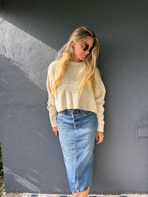 Freshly Minted cropped knit sweater top