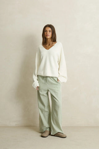 RHYTHM Kirri Check Pant in Green