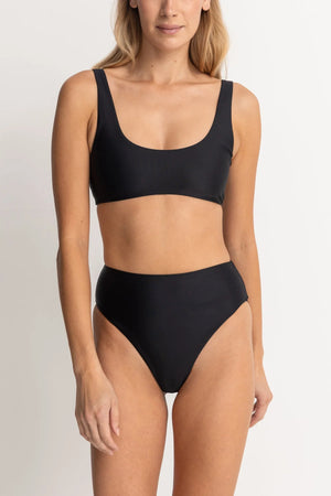 RHYTHM Classic Crop bikini top-Black