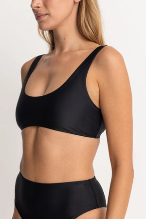 RHYTHM Classic Crop bikini top-Black