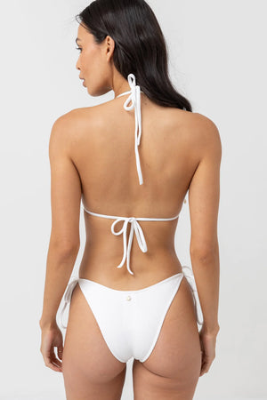 RHYTHM Isla Rib Eco Slide Tri bikini top-White