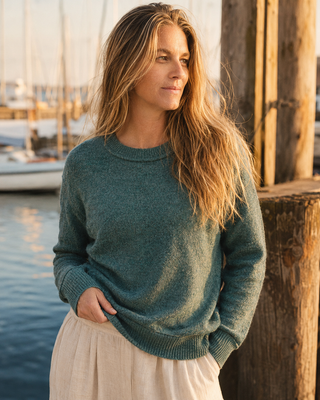 The Cliff Walk Ribbed Sweater - Teal Green