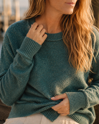 The Cliff Walk Ribbed Sweater - Teal Green