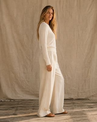 The Rose Island Crochet Sweater Top - Ivory