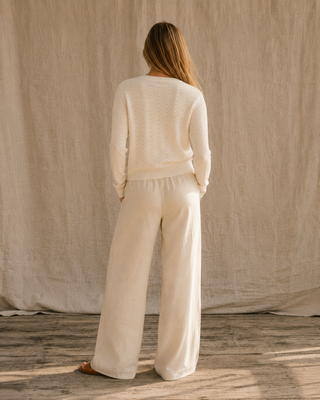 The Rose Island Crochet Sweater Top - Ivory