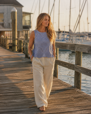 Lowen Eyelet Sleeveless Top - Lilac