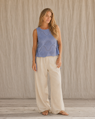 Lowen Eyelet Sleeveless Top - Lilac