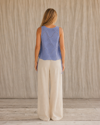Lowen Eyelet Sleeveless Top - Lilac