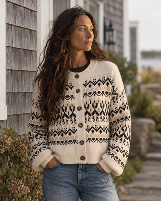 Lizzie Cardigan - Oat Tan Aztec