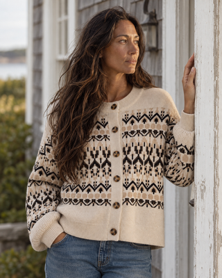 Lizzie Cardigan - Oat Tan Aztec