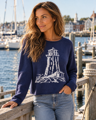 Light by the Sea Sweater - Navy/White