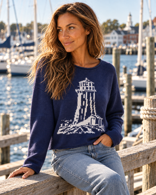 Light by the Sea Sweater - Navy/White
