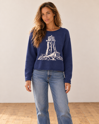 Light by the Sea Sweater - Navy/White